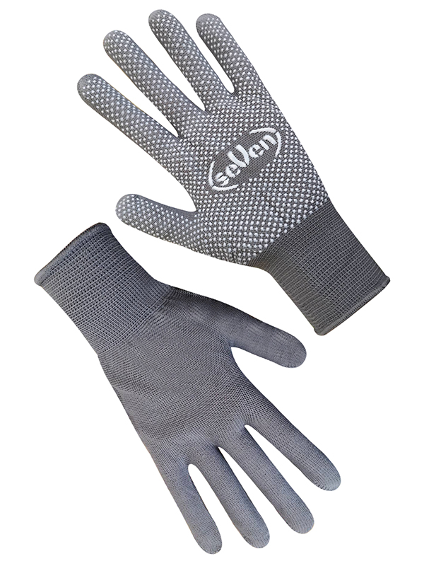 Рукавички синтетичні з ПВХ крапкою (сірі) SEVEN 69054